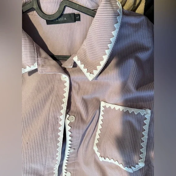 Sold: Womens Corduroy Shacket Jacket w/Buttons Oversized Blouses w/pockets Sz.L - Picture 9 of 9